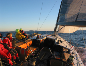Martin James' Infinity III shortly after daybreak on Day 2 of the Sydney Gold Coast