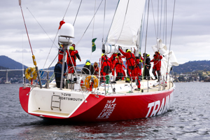 XXXX at the end of the Clipper Round the World race, a category of the Sydney to Hobart yacht race at Constitution Dock in Hobart, Monday, Dec. 30, 2013. (AAP Image/Heath Holden) NO ARCHIVING, EDITORIAL USE ONLY