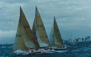 Ice Fire (NZL6752) between Maglieri Wines (SA999) & Ausmaid (B1) - 1994 SHYR - Peter Campbell CYCA Archive
