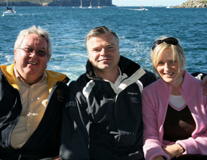 Vice Commodore Garry Linacre, Audi managing director Joerg Hofmann and his wife Stephanie
