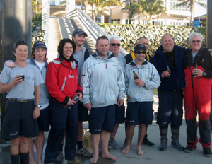 The crew of Limit following their line honours win in the Audi Sydney Gold Coast 2007