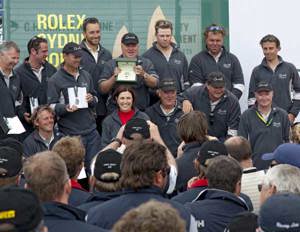Crew of Bob Steel's Quest receiving their medallions at the Dockside Presentation