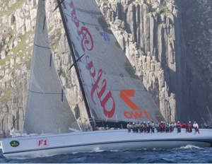 Neville Crichton's RP100 Alfa Romeo passing Tasman Island