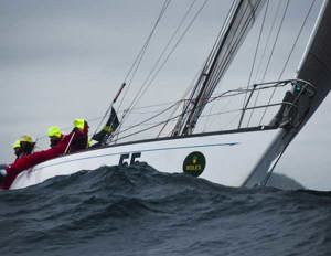 Chris Dawe's Cole 43 Polaris of Belmont, heading for Hobart after rounding Zulu mark