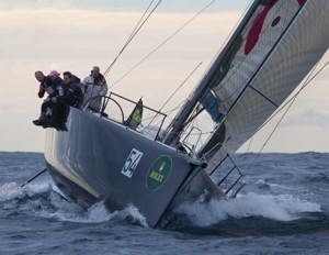 Michael Hiatt's Farr 55 Living Doll just prior to heading up the Derwent River, after just passed Tasman Island