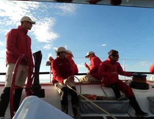 Onboard Wild Oats XI this afternoon, just off Coffs Harbour in 10 knots of seabreeze