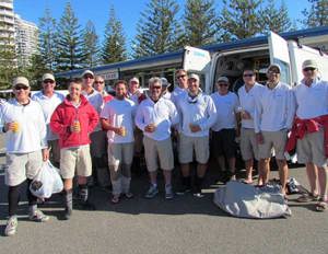 Stephen Ainsworth (left) and his Loki crew at Southport Yacht Club