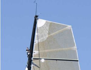 Investec Loyal crew member keeps a lookout