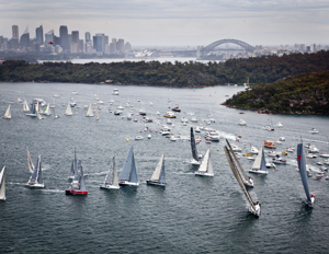 The fleet gets close to the spectators soon after the start