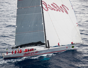 Wild Oats XI preparing for the Southerly change to hit the fleet overnight on Day 1