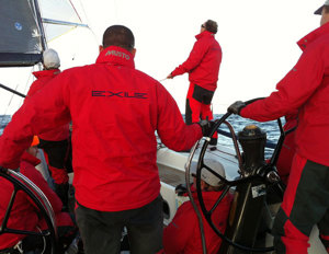Exile crew hard at work, Audi Sydney Gold Coast Yacht Race 2012