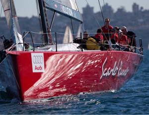 Robert Date's Reichel Pugh 52 Scarlett Runner after the start of Audi Sydney Gold Coast Yacht Race