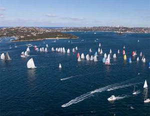 The 2012 Sydney Gold Coast Yacht Race fleet of 63 gets underway