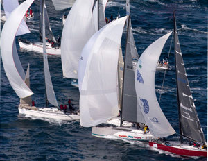 Exile, Occasional Coarse Language Too and Duende making their way offshore, Audi Sydney Gold Coast Yacht Race 2012