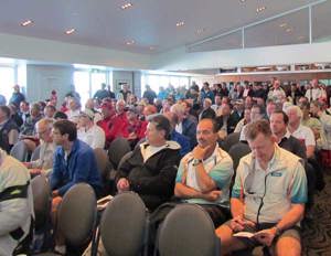 Crews at the Audi Sydney Gold Coast Yacht Race weather briefing