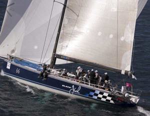 Peter Harburg's RP 66 Black Jack after clearing Sydney Heads in the Audi Sydney Gold Coast Yacht Race