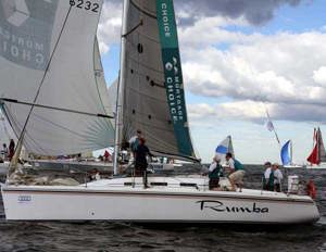 Kerry Burke and Robert Carr’s Northshore 370 Mortgage Choice Rumba finished second in PHS Division 2 in the Audi Sydney Gold Coast Yacht Race