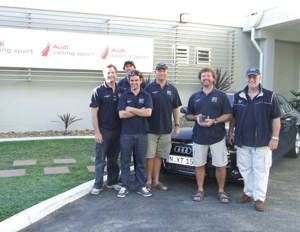 Harvey Milne with Anthony Paterson and the Aroona crew who kept him in the lead of the Audi IRC Australian Championship after round 3, Audi Sydney Gold Coast Yacht Race