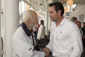 Mark Richards speaking with his past sailing coach John Gordon