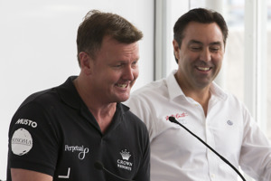 Anthony Bell - Perpetual Loyal and Mark Richards - Wild Oats XI share a light hearted moment