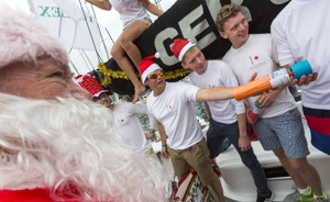 Santa visiting the Cruising Yacht Club Australia docks