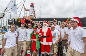 Santa visiting the Cruising Yacht Club Australia docks