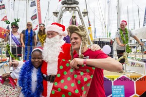 Santa visiting the Cruising Yacht Club Australia docks