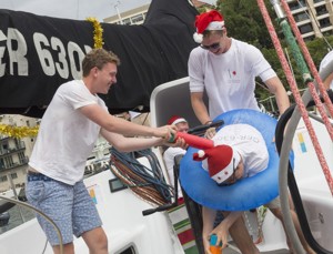 Santa visiting the Cruising Yacht Club Australia docks