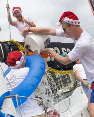 Santa visiting the Cruising Yacht Club Australia docks
