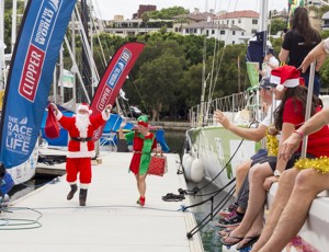 Santa visiting the Cruising Yacht Club Australia docks