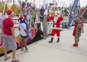 Santa visiting the Cruising Yacht Club Australia docks