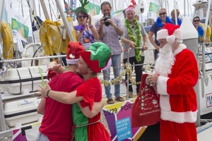 Santa visiting the Cruising Yacht Club Australia docks