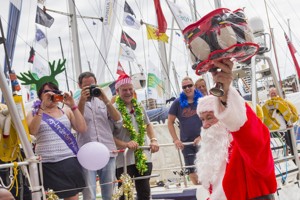 Santa visiting the Cruising Yacht Club Australia docks