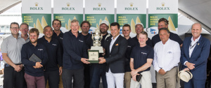 Prizegiving ceremony - Overall winner Paul Clitheroe (Owner of BALANCE) and Patrick Boutellier (Rolex Australia)