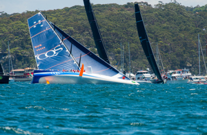 CQS after a tack with its swing keel on the wrong side