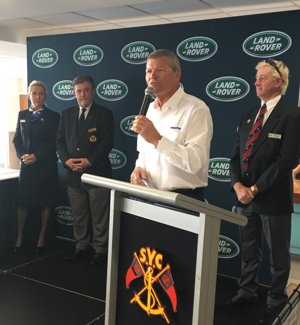 Komatsu Azzurro skipper Share Kearns receiving the trophy for 1st Overall on IRC