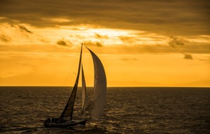 PYR Wot Eva off Tasman Island at sunset on the third day