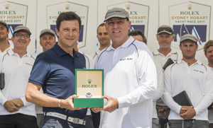 Patrick Boutellier, General Manager of Rolex Australia, presenting Matt Allen with the Rolex Timepiece for Ichi Ban's overall win