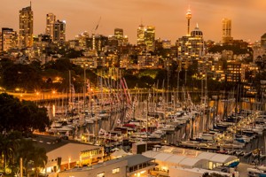 Rolex Sydney Hobart fleet moored in the CYCA marina