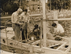 Horizon - Skipper Sverre Berg & crew J Giles, D Brown and Terry Flew pre 1953 SHYR - CYCA Archives