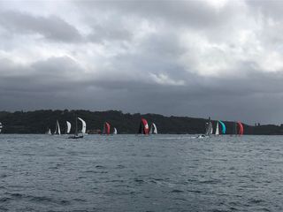 PONANT Sydney Noumea fleet in Sydney Harbour after the start