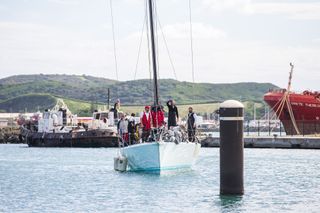 Frantic approaches the dock in Noumea after taking line honours