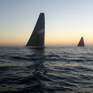 Wild Oats XI and Black Jack racing to the finish
