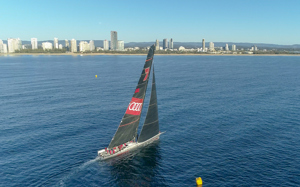 Wild Oats XI crosses the line - credit Michael Jennings Creative