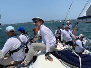 On board Enigma soon after the start