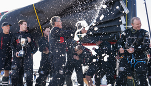 Comanche arriving to Hobart to claim Line Honours victory at the 2019 Rolex Sydney Hobart
Jim Cooney (owner of Comanche)