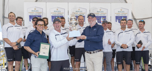 Prizegiving ceremony - Overall winner Patrick Boutellier (Rolex Australia), Matt Allen (Owner of Ichi Ban), Paul Billingham (Commodore CYCA)