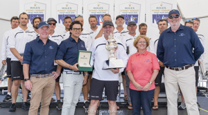 Prizegiving ceremony - Overall winner
Will Hodgman (Premier of Tasmania)
Patrick Boutellier (Rolex Australia)
Matt Allen (Owner of Ichi Ban)
Tracy Matthews (Commodore RYCT)
Paul Billingham (Commodore CYCA)