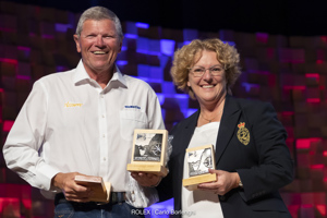Shane Kearns - Komatsu Azzurro - 1st IRC Division 7, 3rd ORCi Division 5, 2nd Veterans Division.  With RYCT Commodore Tracy Matthews.