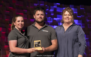 Jo Breen & David Aplin - Team Runaway - 3rd IRC Division 4.  With Hobart Lord Mayor Anna Reynolds.